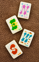 Jeu de Mahjong moderne avec tuiles en acrylique couleur ivoire, chiffres arabes, points, Bam, Crack, Joker pour le jeu de Mahjong américain