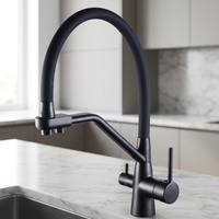 Robinet de cuisine de luxe à rotation 360° extractible, chromé, pour évier familial et salle de bain