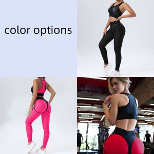 New mô hình rắn hai mảnh Yoga đặt Sexy Áo ngực thể thao & Nâng mông quần cộng với kích thước tập thể dục trang phục - Product Image 3