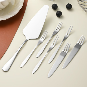 Thép không gỉ bánh công cụ bánh trung thu dao nĩa món tráng miệng ngã ba tam giác pho mát xẻng dao với logo in ấn - Product Image 2