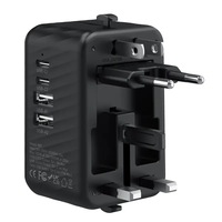 Evrensel Seyahat Priz Adaptörü 2 USB 2 Tip-C Girişli Dünya Seyahat AC Güç Şarj Soketi