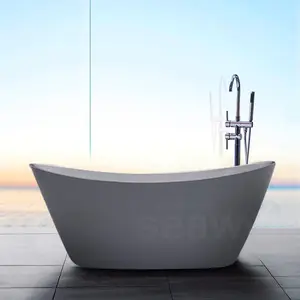 Modern Custom Adult Indoor White Wide Simple Freestanding Bath Tub Bathtub