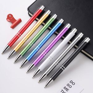 15 Wholesale Popular Promotional Gift Metallic Finished Barrel Aluminum Push Action Ball Point <b>Pen</b> Good for Custom Logo Mtp007 - Product Image 2