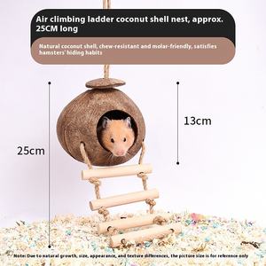 Criceto nido criceto nascondiglio guscio di cocco naturale protezione ambientale raffreddamento decorazione estiva casa riccio giocattoli - Product Image 6