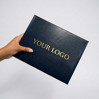 Porte-documents de luxe en similicuir personnalisé avec logo, format A4, rembourré, pour diplôme, cérémonie de remise des diplômes, prix d'usine