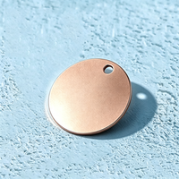 Ywyougang - Plaque ronde vierge en acier inoxydable sablé de 30 mm, à trou unique, gravable au laser, pour la fabrication de bijoux DIY