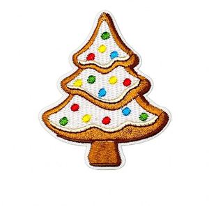 แผ่นปะติดผ้าสักหลาดปักลายรูปต้นคริสต์มาส สีน้ำตาล รูปดาวและหัวใจ รูปคนขนมปังขิง และไม้เท้าขนมหวาน สำหรับติดเสื้อผ้า กระเป๋า หมวก - Product Image 5