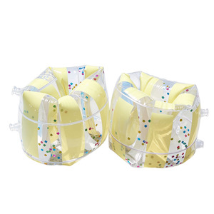 Bouées de bras gonflables en PVC transparent à <span class=keywords><strong>paillettes</strong></span> avec ruban rose, aides à la flottabilité aquatique, emballage OPP - Product Image 3