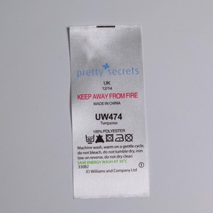 Custom Printed <b>Clothing</b> Labels Satin Fabric <b>Tags</b> with Brand Logo for Garments - Product Image 2