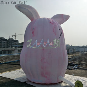 Decoração inflável do coelho do halloween com cara do fantasma Modelo inflável personalizado do coelho do suicídio com luzes conduzidas para eventos assustadores - Product Image 5