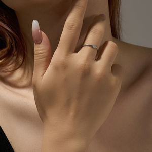 Fuamay Klassieke 925 Sterling Zilveren Hart Beloven Ring S925 Enkele Steen Hart Corazon Anillo Voor Huwelijksfeest Jubileum - Product Image 2