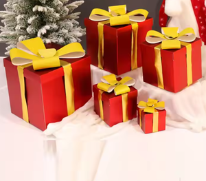 Trung bình màu đỏ đóng mở hộp quà tặng 50 pcs sinh nhật Kết Hôn Phù Dâu 'ủng hộ Nắp Ribbon nghệ thuật giấy Vật liệu vàng lá dập nổi - Product Image 2