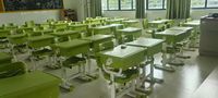Ensemble chaise et bureau d'étude pour étudiants, cadre métallique, hauteur réglable, vert, table d'étude ergonomique en plastique avec boîte de rangement pour primaire et secondaire