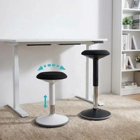 Tabouret ergonomique moderne réglable en hauteur en tissu, siège d'équilibre pour assise active, idéal pour la maison, le bureau, le salon et les bureaux debout