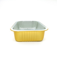 Plateau de cuisson en aluminium coloré or de 800 ml, taille personnalisée, jetable, avec couvercles