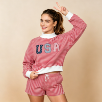 Haut à col montant rayé pour femme avec logo personnalisé, vente en gros OEM, impression et broderie, hauts décontractés