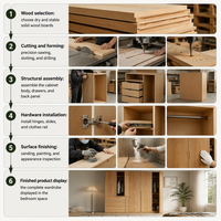 Fabricant de meubles de chambre à coucher modulaires sur mesure, armoires modernes pour enfants en bois massif, dressing avec tiroirs
