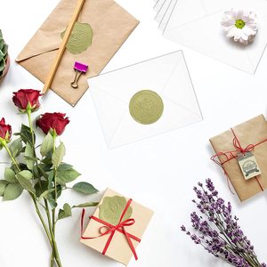 Autocollants de remerciement en forme de cœur gaufré or, autocollants décoratifs adhésifs pour l'étiquetage des enveloppes de mariage, d'anniversaire ou de cadeaux - Product Image 3