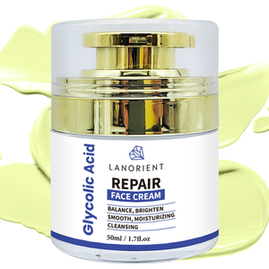 Etiqueta privada LANORIENT Vitamina C Brillo de la piel y eliminación de manchas oscuras <span class=keywords><strong>Crema</strong></span> facial <span class=keywords><strong>hidratante</strong></span> de ácido glicólico para mujeres - Product Image 1