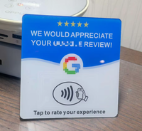 Carte d'avis en acrylique de 12 cm, OEM ODM, compatible NTAG213, 13,56 MHz, code QR pour avis Google