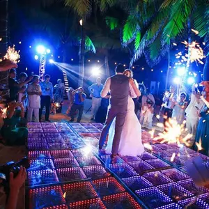 Pista de baile con espejo LED infinito 3D inalámbrico magnético, pista de baile interactiva de vidrio templado portátil para discoteca de fiesta de boda