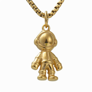 Collar de Acero Inoxidable con Colgante de Astronauta para Hombre, Estilo de Dibujos Animados, Joyería de Regalo - Product Image 1