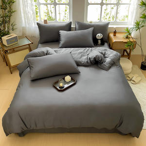 Bamboo Fitted Sheet Set 4 Piece Cooling Bed Sheets Deep Pocket Fitted Sheet <strong>Duvet</strong> Cover Pillowcase Breathable Bedding Queen <strong>King</strong> - Product Image 3