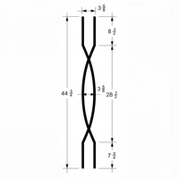 Balustre en acier creux de 1/2 po x 44 po au design double hélice contemporain pour rampes scandinaves à concept ouvert