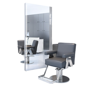 Nuovo Specchio da Terra Personalizzabile con Logo per Saloni di Parrucchieri, Postazione Specchio Singola e Bifacciale con Luci per Barbieri - Product Image 6