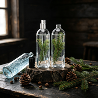 Desain Baru Botol Kaca Parfum Silinder Tinggi Tipis Bening 100ml Kosong dengan Atomizer Bertekanan 100pcs.