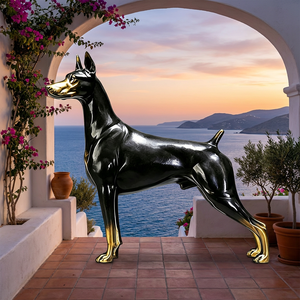 Escultura de bronce fundido a la cera perdida de Doberman <span class=keywords><strong>Pinscher</strong></span> - Postura, escala y pátina totalmente personalizables, arte de bronce de alta calidad - Product Image 3