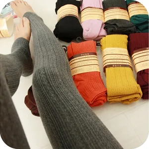 Women's Winter Warm Leggings Skinny Slim Stretch Knitted 25%Spandex Thick Jeggings Solid High Quality Bottoming Pants