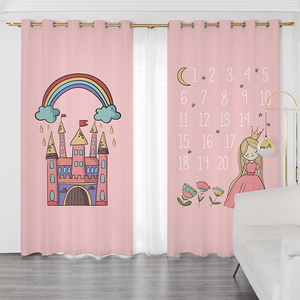 XinLan rosa principessa castello <span class=keywords><strong>tende</strong></span> ragazze cartoni animati camera <span class=keywords><strong>da</strong></span> letto finestra bambini stampa pannello Baby Room <span class=keywords><strong>tende</strong></span> per soggiorno
