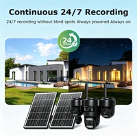 Solar Powered Outdoor PTZ Security Camera 4G Dual Lens Cloud Storage Night Vision Motion Detection 5mp 8mp