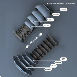 Armoires de cuisine verticales en aluminium Organisateur de <span class=keywords><strong>rangement</strong></span> Porte-vaisselle en métal Inserts de tiroir <span class=keywords><strong>pour</strong></span> le <span class=keywords><strong>rangement</strong></span> des <span class=keywords><strong>assiettes</strong></span> - Product Image 4