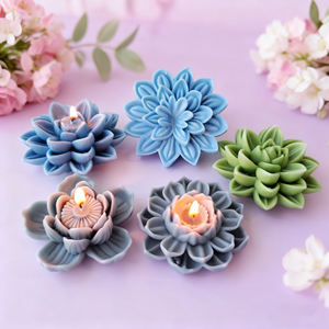 J10-418 fleur de Lotus pâtisserie pouding moule de cuisson bricolage en trois dimensions fleur aromathérapie bougie règle moules - Product Image 2