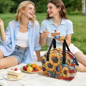 Nouvelle sacoche isotherme personnalisée jaune tournesol, durable et imperméable, facile à transporter et à garder au chaud - Product Image 6