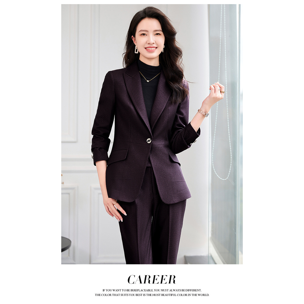Burgundy suit