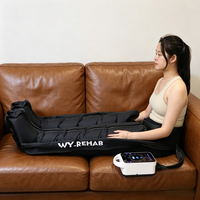 Masseur de jambes à compression d'air portable VU à 6 chambres, haute qualité, utilisation domestique, fonctionnement facile, bottes de drainage lymphatique pour la récupération