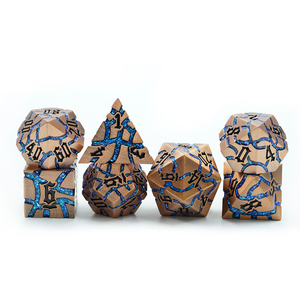 Estilo azul brillo Mica Metal alta calidad Conjunto personalizado 16mm Cooper <span class=keywords><strong>Color</strong></span> juego de dados con número negro Dnd - Product Image 4