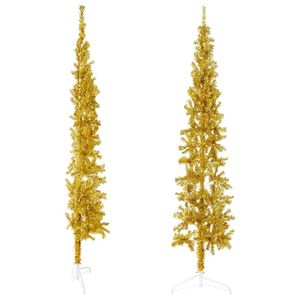 W2B VidaXL 7 ft di altezza artificiale metà albero di natale oro PVC acciaio personalizzabile 180 cm Base in piedi di alta qualità in metallo di alta qualità - Product Image 3