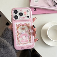 Coque de téléphone rétro à motif de dessin animé pour 17/16 Pro Max, protection transparente à 360° pour 15P