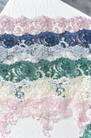 Dentelle brodée blanche faite à la main pour accessoires de robe de mariée, couvre-chefs, rideaux, textiles de maison pour enfants - Délai de livraison d'échantillon de 7 jours