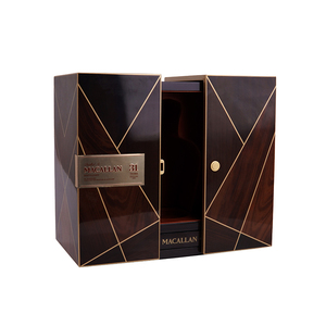 Caja de vino/<span class=keywords><strong>whisky</strong></span> de doble puerta personalizada-Elegante caja de almacenamiento de madera con diseño de marquetería, embalaje de regalo de lujo de alto brillo - Product Image 2