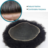 Perruque afro bouclée en cheveux humains, dentelle complète, 8 x 10, pièce de cheveux pour homme, toupet