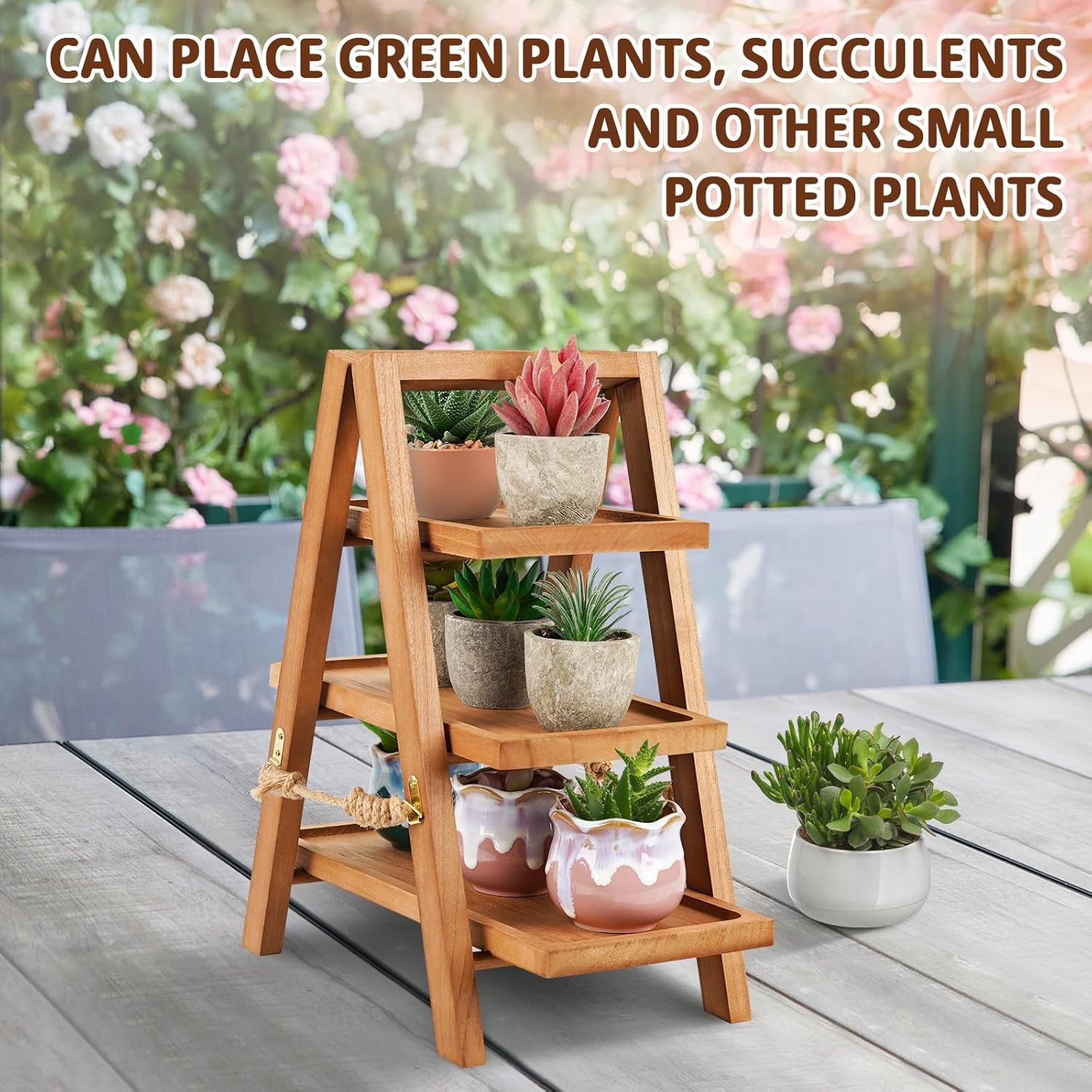 3 tier wooden swing cupcage stand