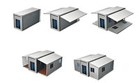 Casa Contenedor Prefabricada Portátil y Expandible de 20 pies, 30 pies, 40 pies, Estilo Casa de Campo, Diseño de 4 Dormitorios