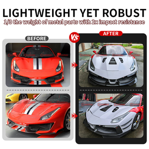 Capot moteur en fibre de carbone sèche style Challenge, prix usine, pour Ferrari 488 - Product Image 5
