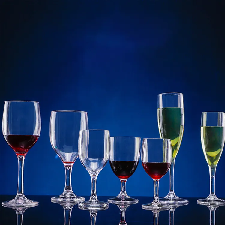 Grosir Penawaran Panas AS. Anti Jatuh Transparan Gelas Sampanye Kaca Anggur Merah Gelas Anggur Plastik