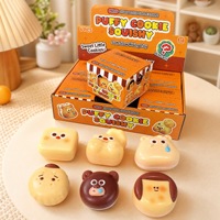 Produit phare : Squishy mignon en forme de pain grillé, jouet à presser en PU à rebond lent, doux et moelleux, boîte mystère créative anti-stress sur le thème des aliments